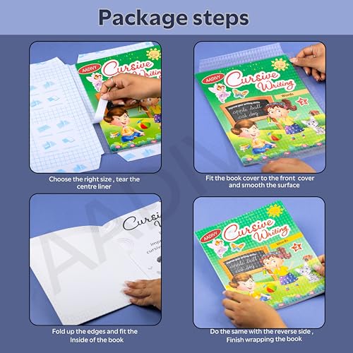 Image of 50 Pcs- Medium Sizes Book Biding Cover Cut Self-Adhesive Book Cover Transparent, Paper Sticker Book Cover Film, Waterproof School Textbook Protective Case Cover, Diamond Pattern. 43x30 CM