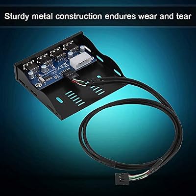 USB2.0 Front Panel Hub, USB Floppy Front Panel 3.5 Inch Floppy Bay 9 Pin to 4 Interface USB 2.0 HUB, Computer Accessories