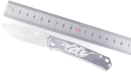 Miniatura 2 de Sanrenmu 7129 12C27 EDC Cuchillo plegable de bolsillo Caza de acero inoxidable cuchillo plegable para supervivencia al aire libre escalada 65mm/2.56"