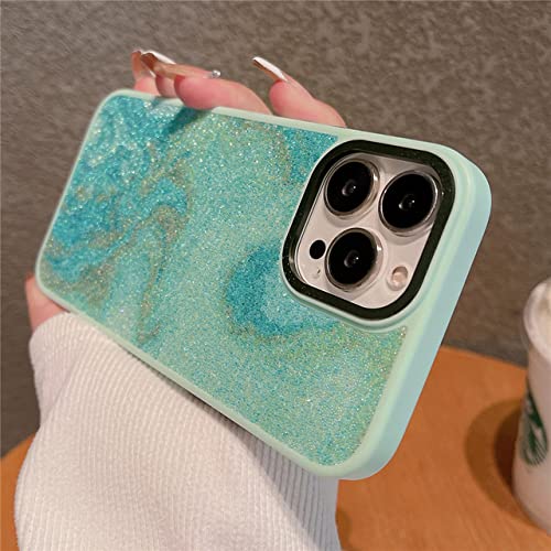 Coque silicone iPhone 14 Pro Max avec objectif métal anti-choc et bleu menthe frais