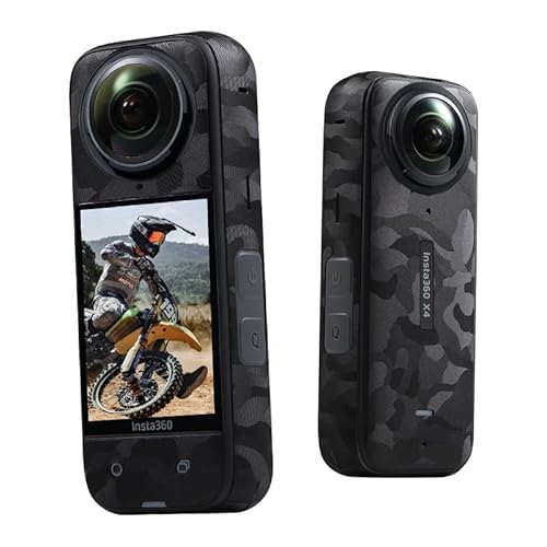 IMMOENUC ?Insta360 X4用 カメラスキンステッカー ビニール素材 フルボディカバレッジ 保護フィルム キズ防止 プリカット(カモフラージュブラック)??