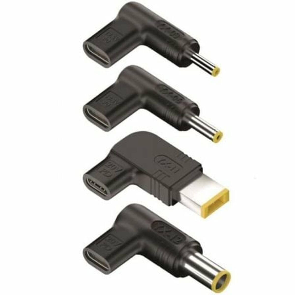 Ngs BUD-L - Confezione Da 4 Spine USB-C Per Laptop Lenovo, Alimentazione A Ricarica Rapida (Pd), Design Ad Angolo Retto, Compatibile Con I Modelli Lenovo, Caricabatterie USB-C Versatile E Adattabile - 4