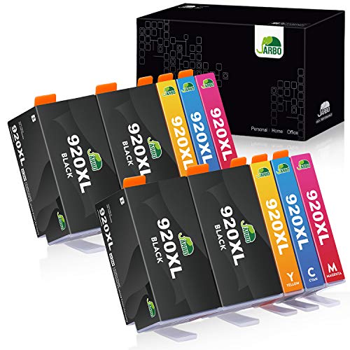 JARBO Compatible Ink Cartridge Replacement for HP 920XL 920 High Yield, 10 Packs (4 Black 2 Cyan 2 Megenta 2 Yellow), Compatible with HP Officejet 6500 6000 7000 7500 6500A 7500A Printer