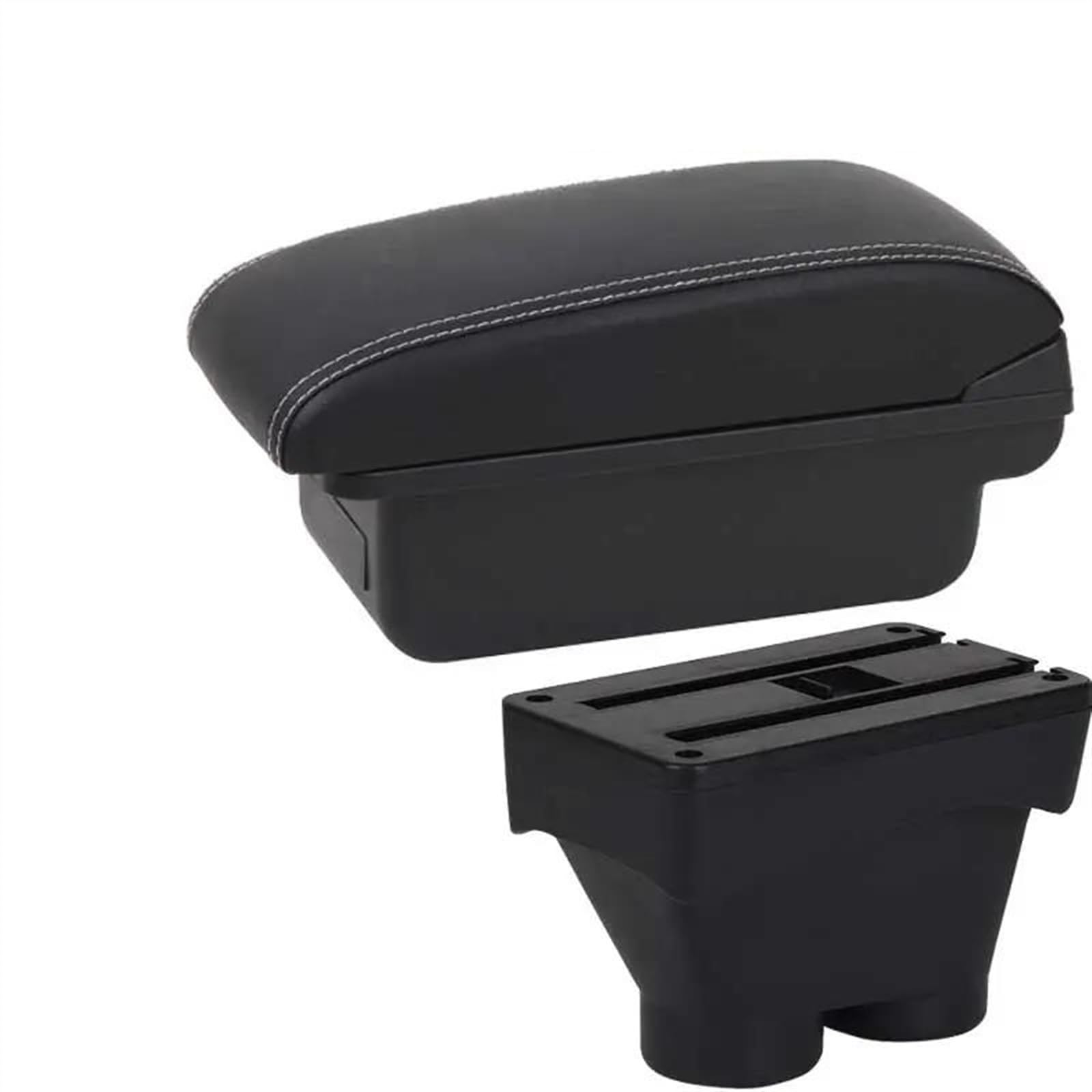 NMJLQW Storage Rack Center Console Armrest Storage Box For 208 2012-2018 Car Interior Parts Modification Accessories(White line NoUSB)