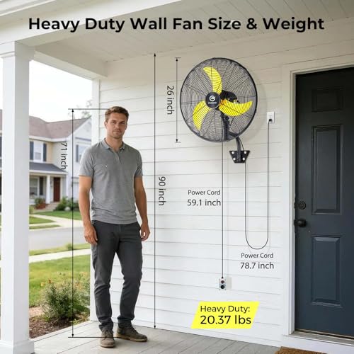 FUGOO 24" Eco BLDC Motor Powerful Airflow Quiet Industrial Outdoor Wall Fan - image 2
