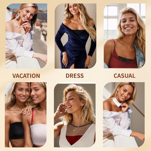 newnice Bandeau Bras for Women Strapless Bra No Padding Tube Tops Cleavage Cover Up for Clean Girl Chic & Easy Matching3