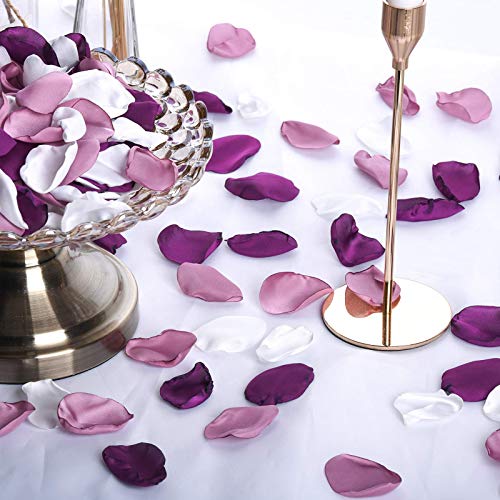 Neaticoo Artificial Silk Rose Petals 300Pcs Reusable Fake Purple Flower Petals For Wedding Anniversary Romantic Night Valentines Party Dinner Table Decoration #TOP4