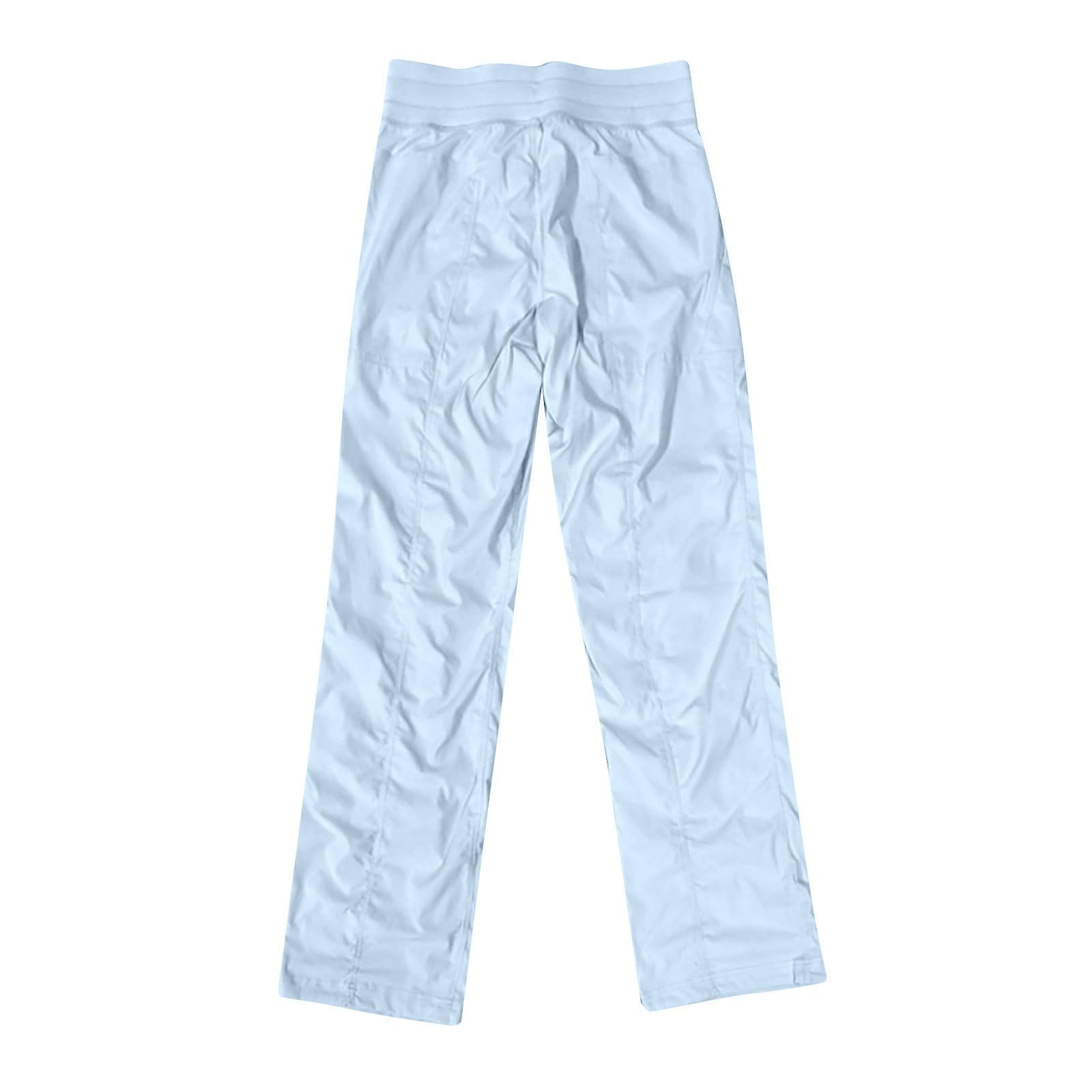 Women's Casual Loose Straight Leg Pants Breathable Drawstring Trousers for Everyday Wear Gym Hiking (Light Blue, XL)
