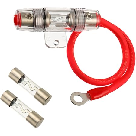 AGU Fuse Holder Set With 5x 100A Fuses - 4/8 Gauge Wire, Waterproof, For Car Audio & Marine Amplifier Installations 4 thumbnail image