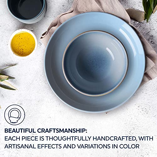 image for Corelle Stoneware Dinnerware Set, Handmade Reactive & Solid Glazed Cer