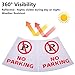 Henoyso 6 Pack 18 Inch No Parking Reflective Cone, Traffic Safety PVC Cones for Park Lot, Orange Construction Cone with No Parking Reflective Collars 360-degree for Driveway Road Outdoor