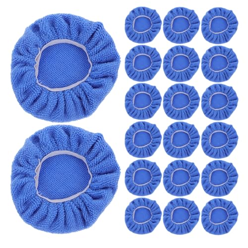 Kit 24 bonnets de polissage voiture en tissu bleu 5-6 pouces anti-rayures réutilisables