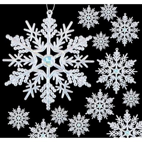 Anstore 56 Pcs Glitter Snowflake Ornaments Cover