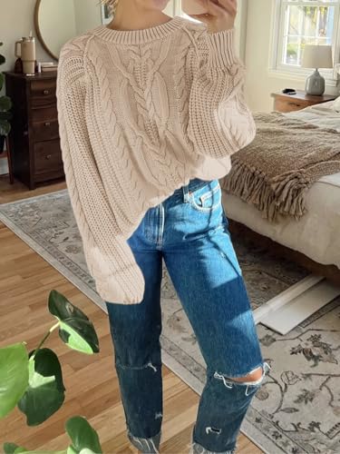 Image of Cicy Bell Womens Oversized Cable Knit Sweaters Fall Chunky Pullover