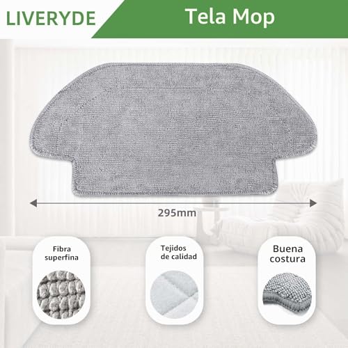 Miniatura 6 de Liveryde Accesorios Repuestos Compatibles Para Xiaomi Robot Vacuum Mop 2s Mop P Mop Pro S12 T12 B106gl, 1 Cepillo Central, 4 Cepillos Giratorio, 2 Filtros Hepa, 2 Paños De Fregado