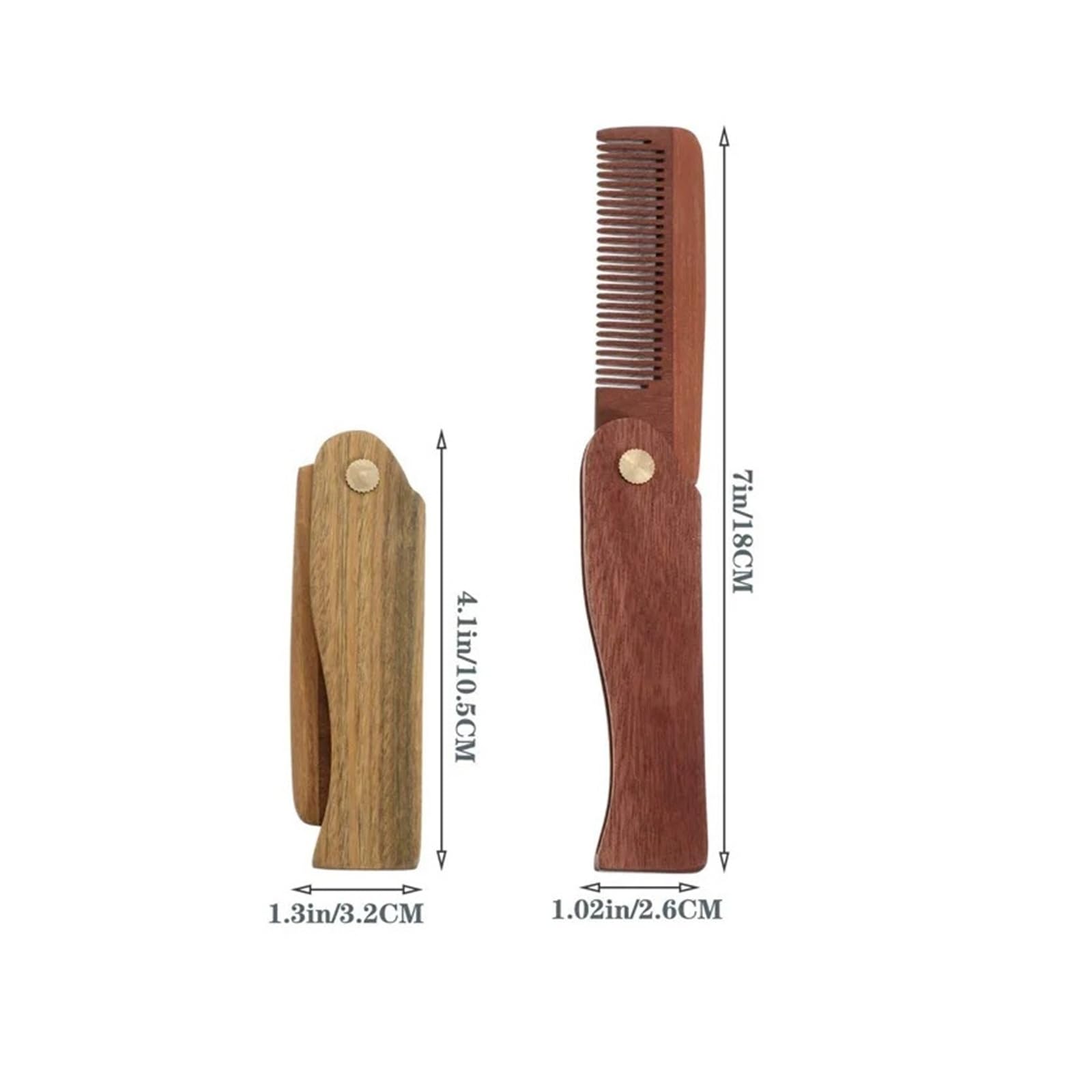 Pettine for barba pieghevole in legno di sandalo(Green Sandalwood)