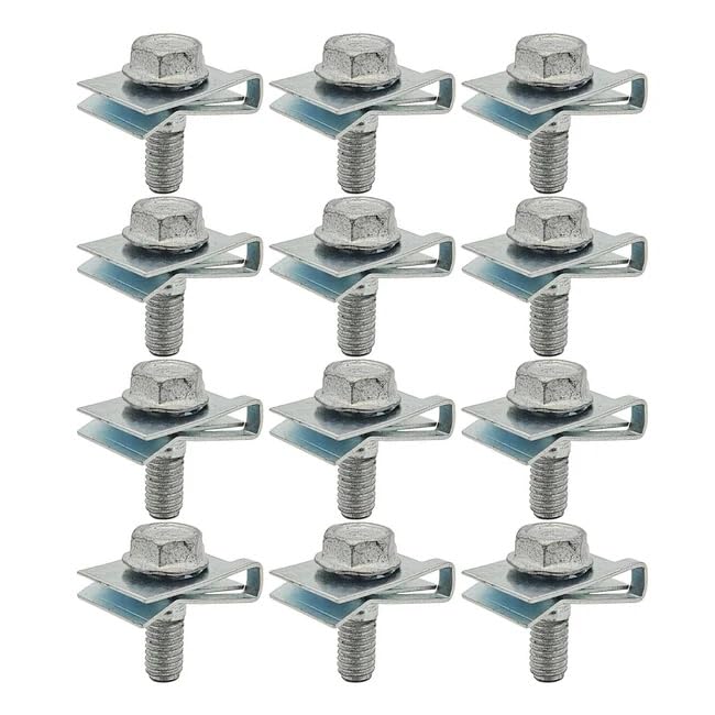 12 Sets Roof Bar Fixing Clips and Bolts – For Renault Trafic MK2 2001–2014, For Vauxhall Vivaro A 2001–2014 – Silver