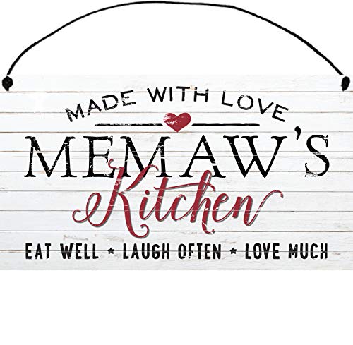 Made with Love in Grandma's Kitchen Wood Sign by StudioR12 | Mother's Day | 6 x 11 INCHES | Select Name (Memaw)
