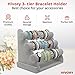Bracelet Holder with Three Tier Rack ~ Velvet Bracelet Stand ~ Jewelry Organizer ~ Bangle Display ~ Jewelry Organizer for Wrist Watch, Bangles and Bracelet (Grey - 3 tier Stand)