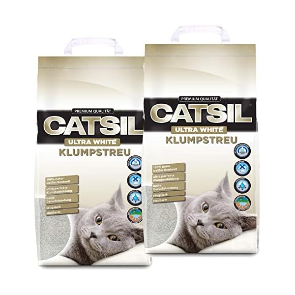 Catsil 2x15 l White Cat mit Babypuderduft klumpstreu Katzenstreu