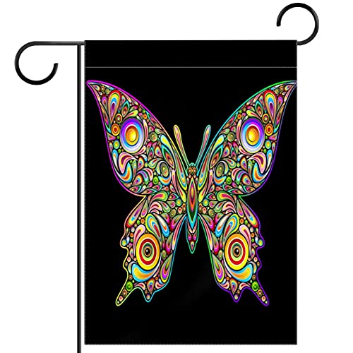 Drapeau de bienvenue papillon noir de qualité supérieure toutes saisons