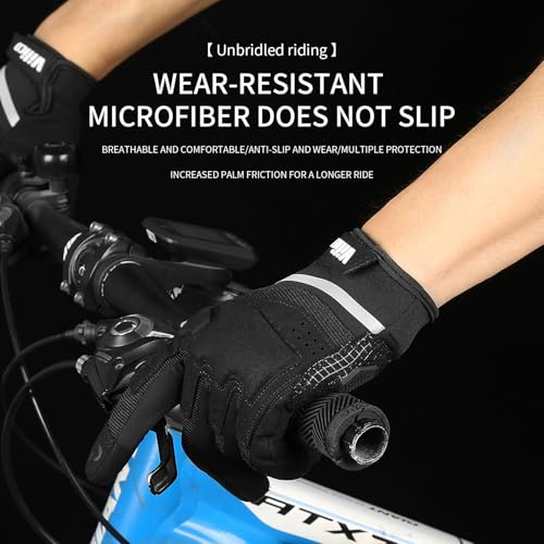 Vilico Motorradhandschuhe Sommer, Touchscreen Handschuhe für Fahrrad & Outdoor Sport, Atmungsaktive Schutz Handschuhe für Motorradfahren, Radfahren und Training-Schwarz, Größe M