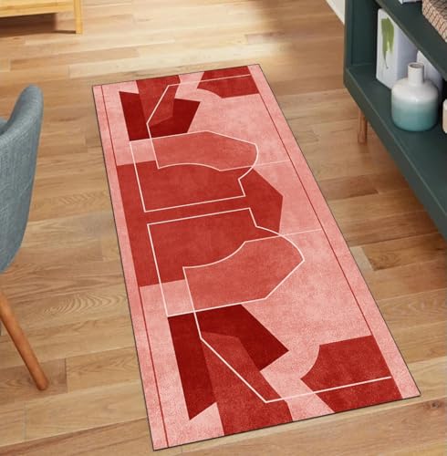 Alfombra de pasillo diseño patchwork con base de alta adherencia de 100x220cm 2
