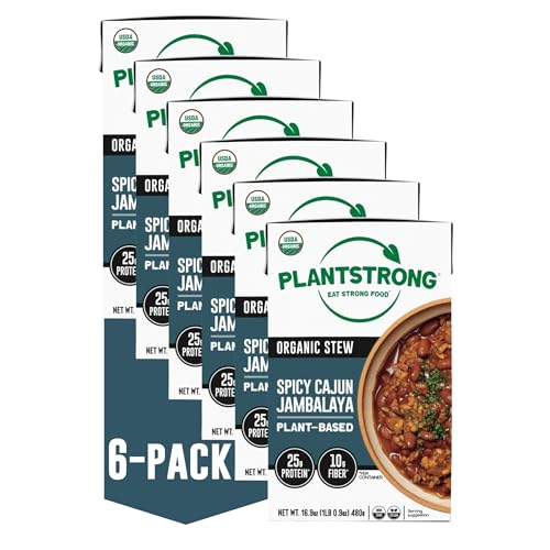 PLANTSTRONG Spicy Cajun Jambalaya, USDA Organic Vegan Plant-Based Stew with