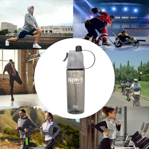 BETALTOV Stay Hydrated with 2-in-1 Mist Spray & Unbreakable Plastic –BPA-Free Water Bottle for Sports, Outdoor Cycling, Gym, Running (600ml,Multicolour) (Black) 5 516HjvCmKIL