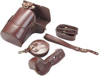 Zakao - Funda protectora para cámara EOS R, de piel sintética, con apertura inferior, con correa para el hombro y mini bolsa, color café, Brown, Estilo vintage