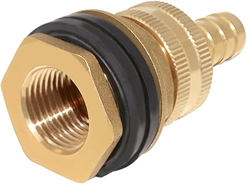 Miniatura 3 de Joywayus Conector de tanque de agua macho de latón de 12 pulgada NPT hembra x 34 pulgadas GHT + lengüeta de 34 pulgadas x 34 pulgadas GHT hembra
