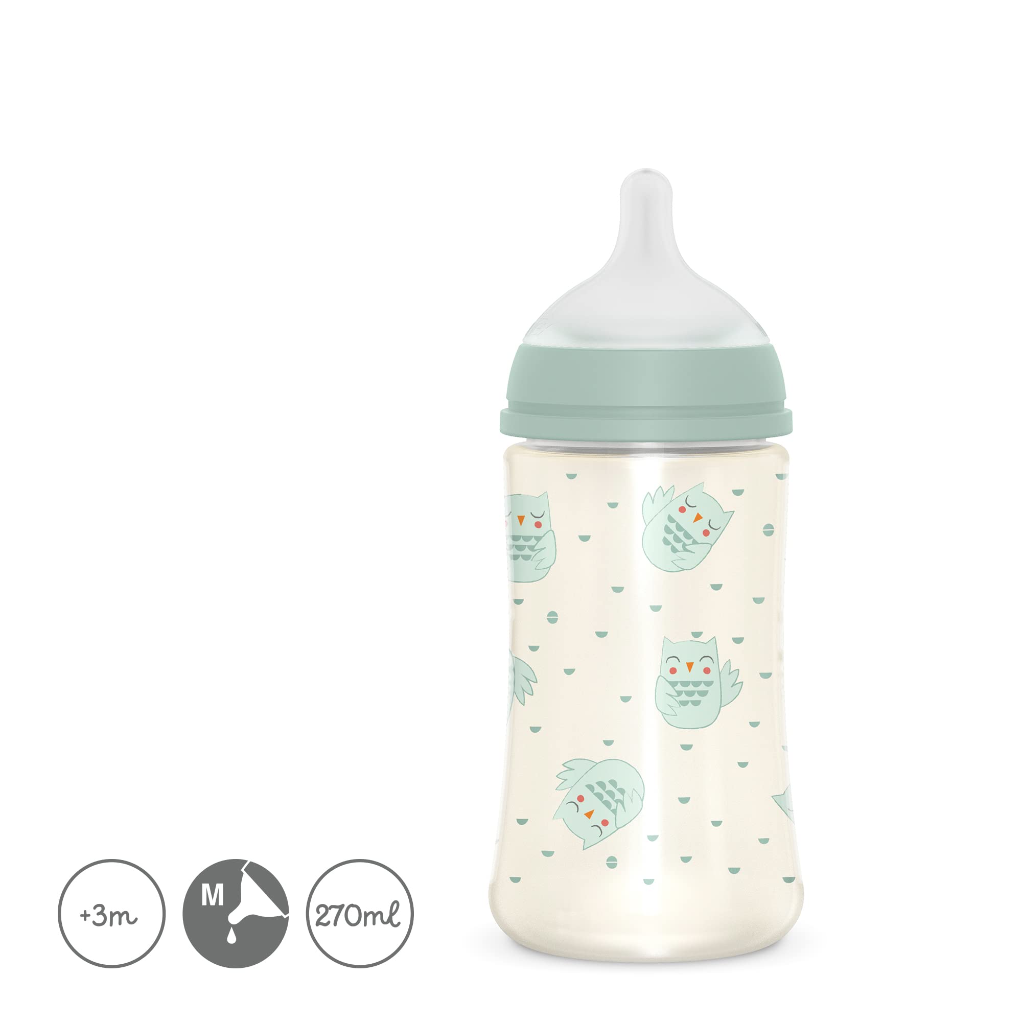 Suavinex, Set Neonato Premium, Biberon 150 ml + 270 ml + 360 ml + Ciuccio 0-6 Mesi con Tettina Simmetrica SX Pro + Dosatore Latte + Porta Ciuccio Duo + Clip. Bonhomia, Verde