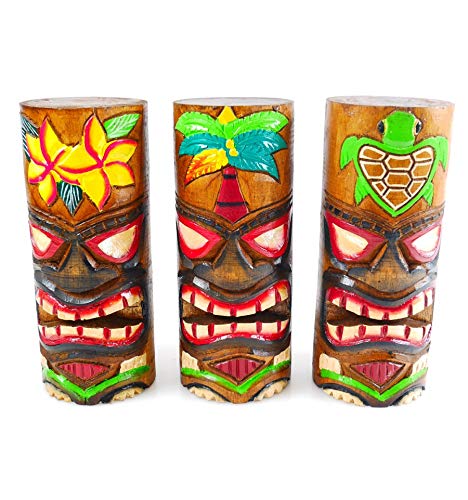 Totem Tiki Coco Papaya 25 Cm Bois Sculpté Main - Protection Polynésienne Artisanale