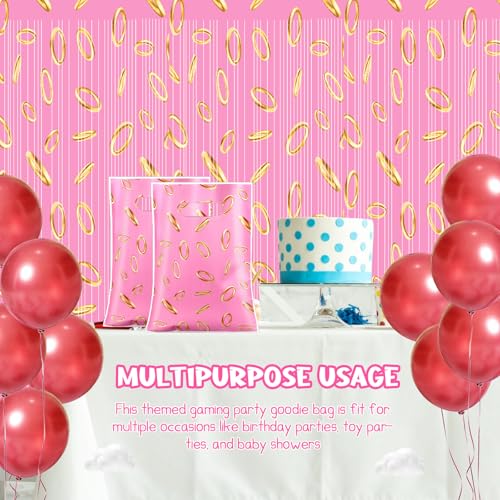 Image of 50 Pcs Birthday Party Favors Goodie Bags Cartoon Candy Gift Bags for Cartoon Theme Party Decorations Goodie Supplies Halloween Treat Bag Baby Shower Favors(Pink,Video Game)