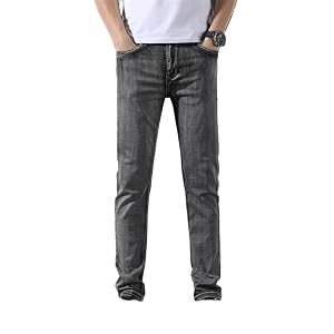 Regular Fit Jeans Business Casual Stretch Men Pants Size