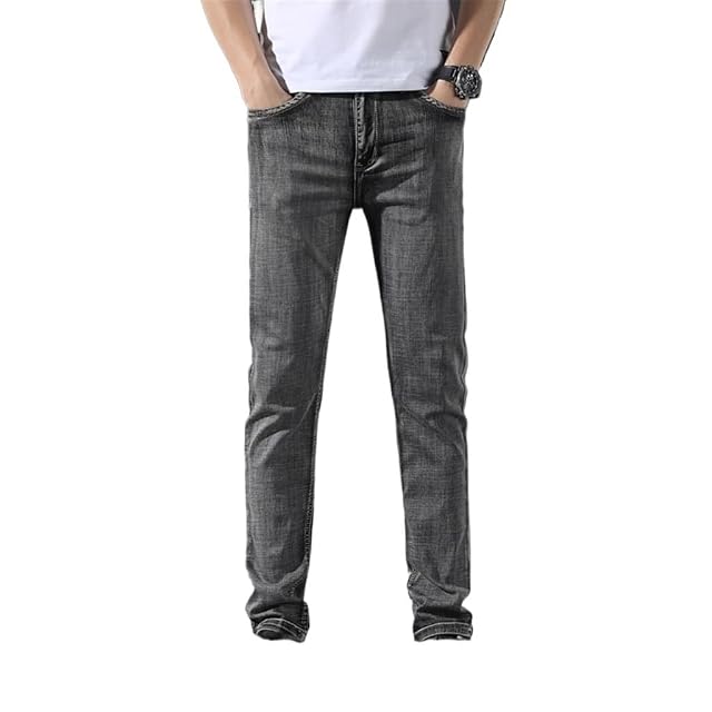 Regular Fit Jeans Business Casual Stretch Men Pants Size