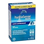 HydraSense Eye Drops, For Dry Eyes, Fast and Long-Lasting Relief, Preservative Free, Naturally Sourced Lubricant, Home and Away Twin Pack (2 x 10 mL), 20 mL