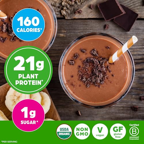 Orgain Organic Vegan 21g Protein + Superfoods Powder, Chocolate, 2.02lb - Image 4