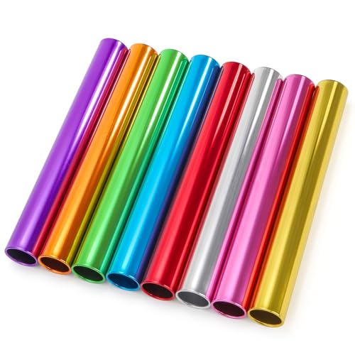 TOPZEA 8 Pack Aluminum Track Field Relay Batons Race Baton Stick Equipment for Running Race Team Athlete Outdoor Sports Practice Corrosion Resistant Track and Field Accessories Assorted Colors