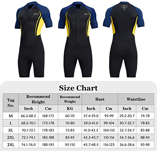 SEAUR Tuta corta in neoprene da donna e uomo, 1,5