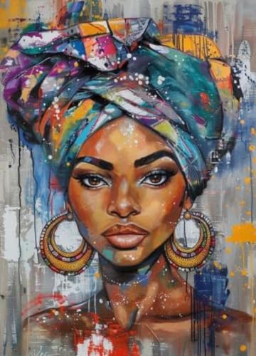 Toile femme noire africaine Baibexing - Impression artistique vintage de qualité 50x70cm
