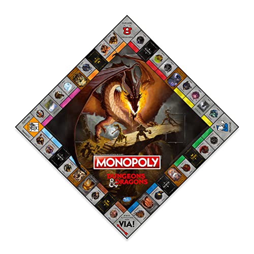 Winning Moves, Dungeons & Dragons, Monopoly, Table Game, Italian Edition, Multi-coloured, 27 x 40 x 5 cm - Image 2