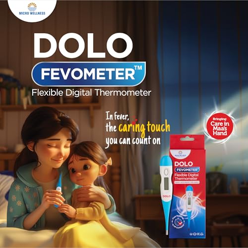 Image of Micro Wellness Dolo Fevometer Medical Digital Fever Thermometer | Easy & Accurate Thermometer with Memory Function | Flexible Tip | Fast Reading | Body Temperature Monitor - Adults & Kids (Pack of 3)