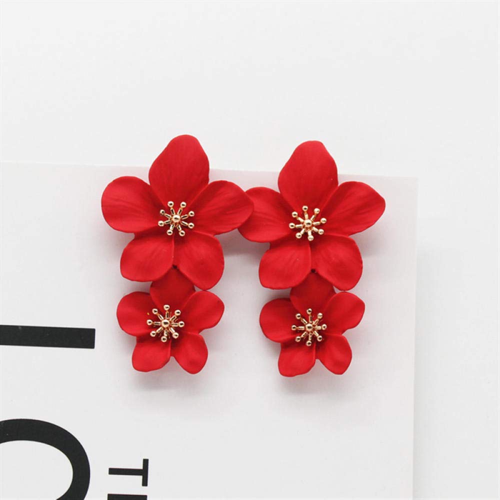 Fashion jewelry big flower mixed color pendant earrings