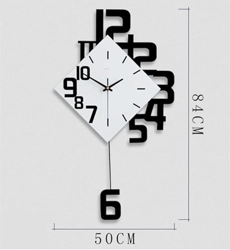 Miniatura 2 de Home Decoration Clock Wall Clock Modern Decorative with Pendulum Square Simple Wood for Living Room Cafe Restaurant Clocks Wall(50 * 84cm)