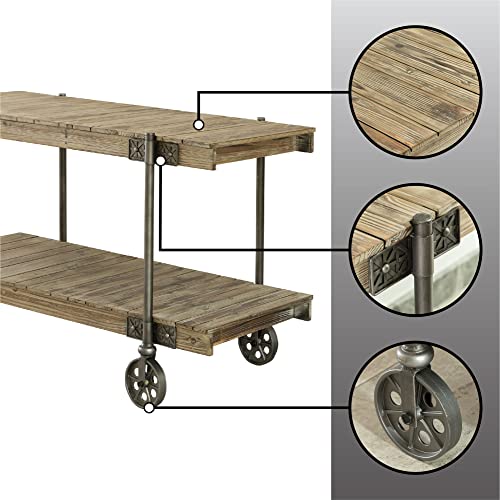 Firstime & Co.® Oxford Farmhouse Factory Cart Console Table, American Crafted, Weathered Brown, 50 X 21.5 X 30 , #TOP5