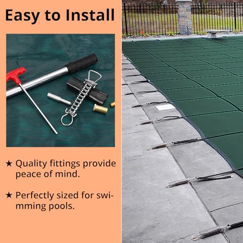 Cobertor de seguridad para piscina Garvee 18x34 pies con escalón miniatura 5