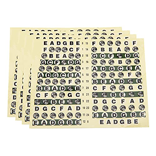 4Pcs Yootones Guitar Fretboard Stickers Acoustic Bass Guitar Fretboard Note Map Stickers For Beginner Practice Learner #TOP27