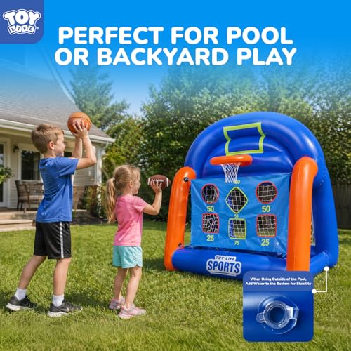 TOY Life Inflatable Multi-Sport Pool Games for Kids Teens & Adults - Swimming Pool Toys with Basketball & Football - Inflatable Fun Family Pool Games for Adult and Kids Ages 5-12 by TOY Life - Image 4