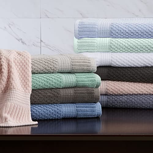 Ny Loft 100% Cotton Towel Set 6 Piece | Super Soft & Absorbent Quick-Dry 2 Bath Towels 2 Hand Towels & 2 Washcloths |Textured And Durable Cotton | Trinity Collection (6 Piece Set, Seafoam) #TOP6